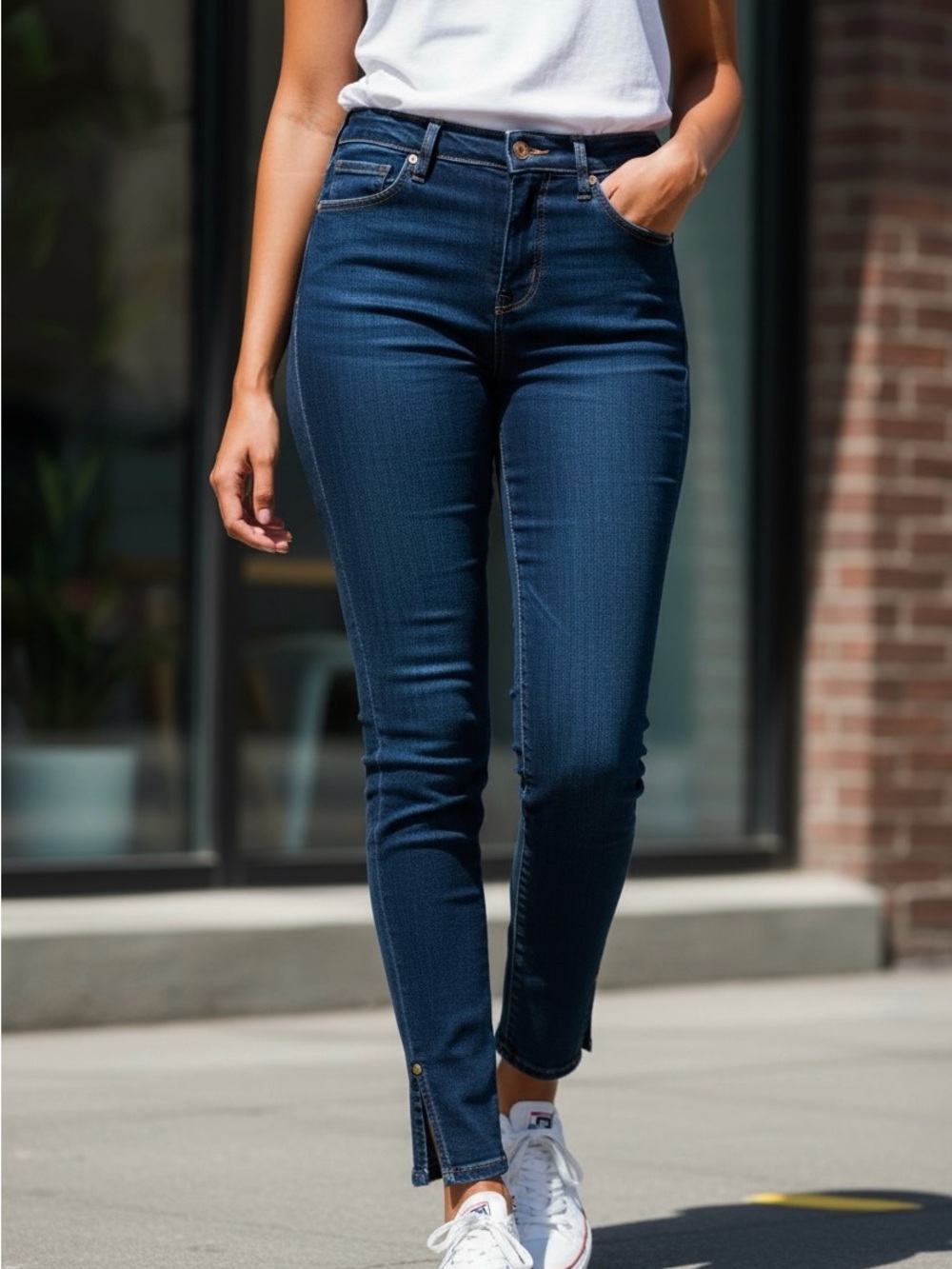 Goldsign Mayhem Cropped Ankle Classic Dark Wash Jeans Size 28